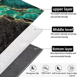 Modern Abstract Marble Texture Area Rug for Living Room Black Green Large Throw Rugs Contemporary Gold Swirl Non Skid Floor Carpet Bedside Mat,5'x8'