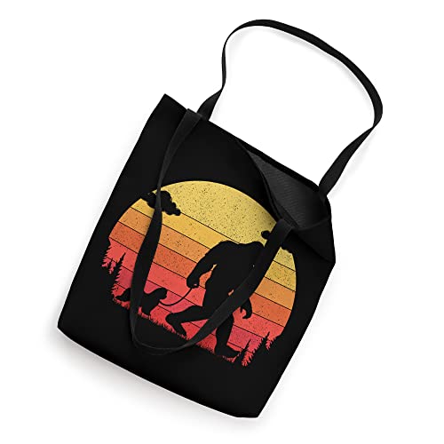 Retro Bigfoot Silhouette Walking Maltese Dog Tote Bag