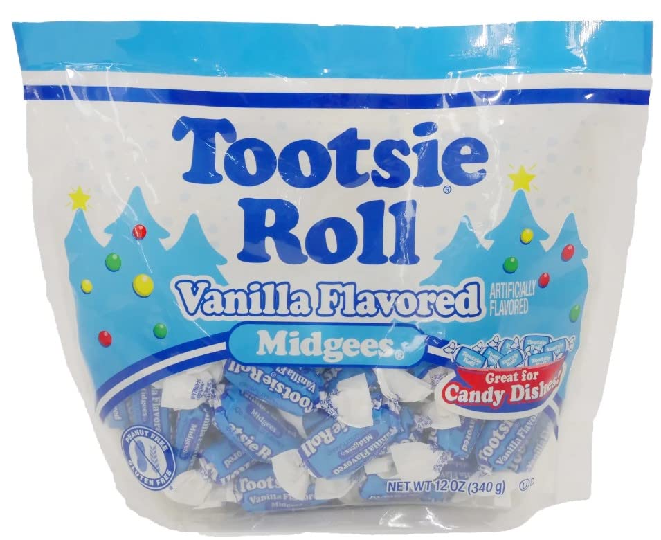 Tootsie Roll Christmas Chocolate and Vanilla Flavored Midgees, Pack of 2 12oz Bags