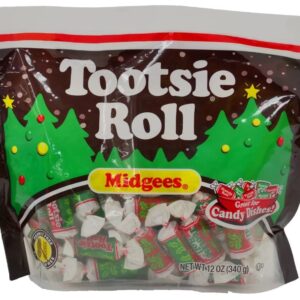 Tootsie Roll Christmas Chocolate and Vanilla Flavored Midgees, Pack of 2 12oz Bags