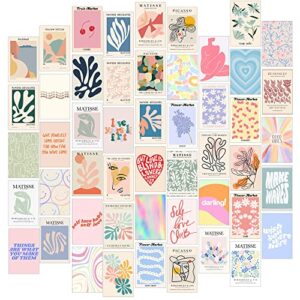 danish pastel room decor aesthetic, 50pcs aesthetic wall decor for bedroom, danish pastel wall collage kit aesthetic pictures for bedroom wall decor, cute room decor for teen girls trendy stuff