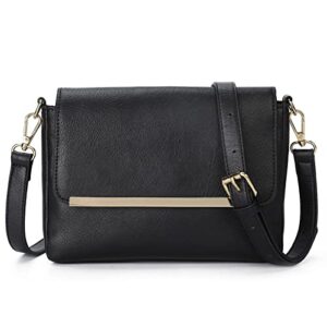 Small Crossbody Bags for Women Cellphone Purse Vegan Leather Ladies Shoulder Purse Teenager Wristlet Black Black