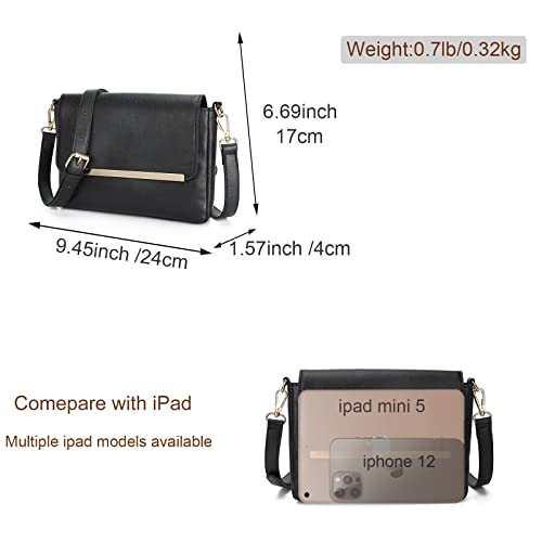 Small Crossbody Bags for Women Cellphone Purse Vegan Leather Ladies Shoulder Purse Teenager Wristlet Black Black