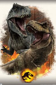 trends international jurassic world: dominion – giga vs t. rex wall poster