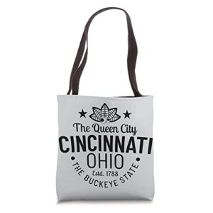cincinnati ohio the queen city estd 1788 souvenir tote bag