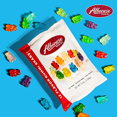 Albanese World's Best 12 Flavor Gummi Bears, 5lbs of Candy