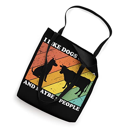 I Like Dogs & Cows And Maybe Like 3 People Retro Funny Tote Bag