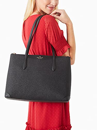 Kate Spade New York Shimmer Glitter Large Tote Shoulder Bag (black)