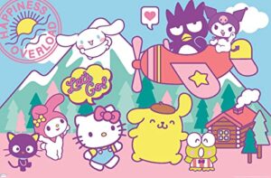 trends international hello kitty and friends – happiness overload wall poster, bedroom