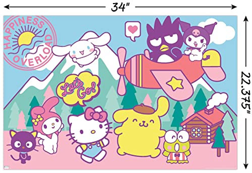 Trends International Hello Kitty and Friends - Happiness Overload Wall Poster, Bedroom