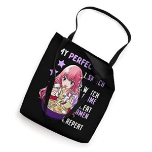 My Perfect Day Sketch Watch Anime Eat Ramen Repeat Tote Bag