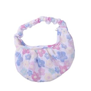 plush flower hobo bag – fluffy fuzzy purse shoulder handbag fashion chic aesthetic tote bag for women girls great gifts