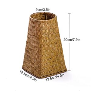 EESLL Rattan Vases, Natural Seaweed Woven Baskets Woven Flower Baskets Straw Woven Baskets Plant Pots Storage Boxes Containers Sundries Storage Boxes