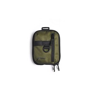 bitplay essential pouch, army green – lightweight cordura crossbody bag/travel neck pouch