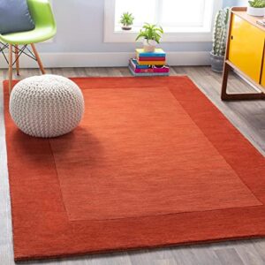 mark&day area rugs, 3×5 reims solid and border burnt orange area rug orange carpet for living room, bedroom or kitchen (3’3″ x 5’3″)
