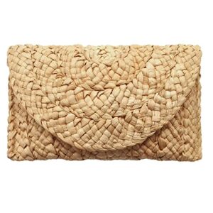 fozehlad women straw clutch purse cute vacation beach straw crossbody bags handmade woven shoulder handbags for girls