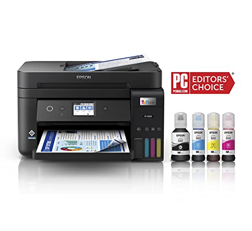 Epson EcoTank ET-4850 Wireless All-in-One Cartridge-Free Supertank Printer with Scanner, Copier, Fax, ADF and Ethernet – The Perfect Printer Office - Black