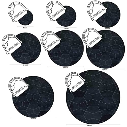 LIKETN Round Black Music Record Area Rug Luxury Simple Bedside Carpet Bedroom Living Room Mats Fashion Children's Room Rugs Runner Carpets Indoor Mats Door Mat Home Décor 3' X 3'