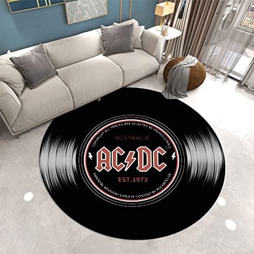 LIKETN Round Black Music Record Area Rug Luxury Simple Bedside Carpet Bedroom Living Room Mats Fashion Children's Room Rugs Runner Carpets Indoor Mats Door Mat Home Décor 3' X 3'