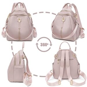 Small Cute Backpack Purse for Women Convertible Casual Shoulder Bag Fashion Satchel Handbag with Anti-Theft Pocket (Pink)