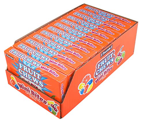 Fruit Chews Mini Bites Candy Coated Chews Movie Theater Box, 3.5 oz (Case of 12)