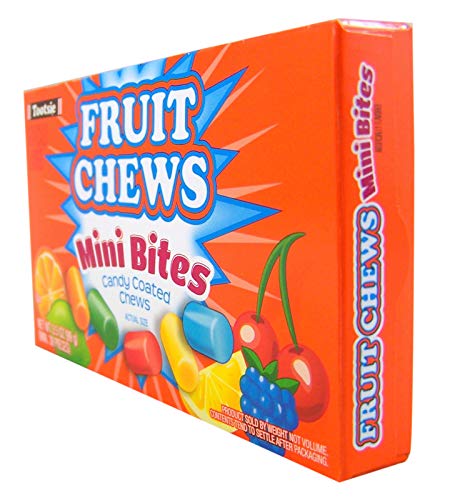 Fruit Chews Mini Bites Candy Coated Chews Movie Theater Box, 3.5 oz (Case of 12)