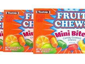 Fruit Chews Mini Bites Candy Coated Chews Movie Theater Box, 3.5 oz (Case of 12)