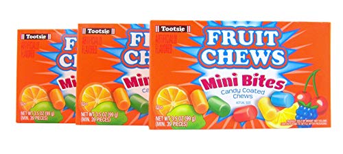 Fruit Chews Mini Bites Candy Coated Chews Movie Theater Box, 3.5 oz (Case of 12)