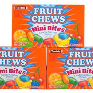 Fruit Chews Mini Bites Candy Coated Chews Movie Theater Box, 3.5 oz (Case of 12)