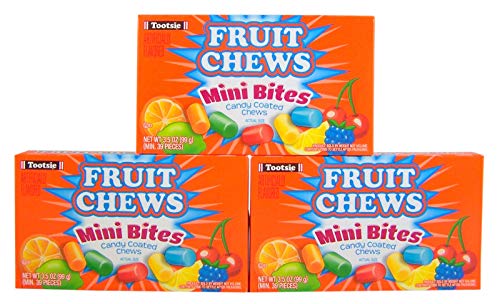 Fruit Chews Mini Bites Candy Coated Chews Movie Theater Box, 3.5 oz (Case of 12)