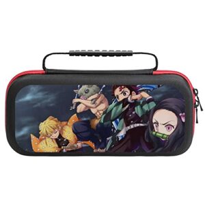 autocean carrying case for nintendo switch, anime printing protective hard shell game bag with 20 game card slots for nintendo switch console & accessories