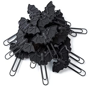 tiecawk 16pack halloween bat paper clips artificial black bat bookmarks soft pvc bat paperclips in box for halloween festival party decoration birthday gift home office supplies