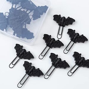 tiecawk 16Pack Halloween Bat Paper Clips Artificial Black Bat Bookmarks Soft PVC Bat Paperclips in Box for Halloween Festival Party Decoration Birthday Gift Home Office Supplies