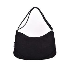 big suede crossbody bags for women girls casual school hobos ladies shoulder messenger bags spring (color : black)