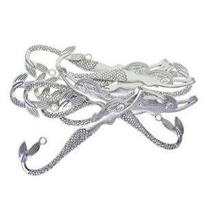 freneci 10x mermaid silver metal bookmarks w/hole jewelry