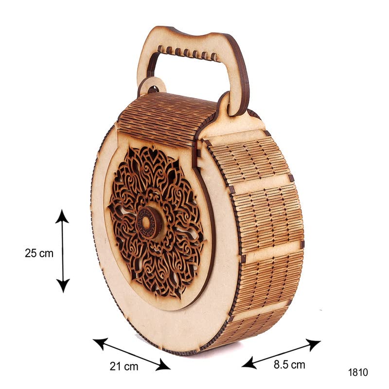 Krupsadhya Women's Handcrafted Wooden Light Weight Unique Purse Handbag By Krupasadhya (PURSE 376)