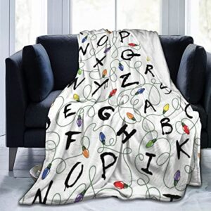 throw blanket, luxury cozy fleece blanket, warm super soft comfort caring 40″ x 50″, white