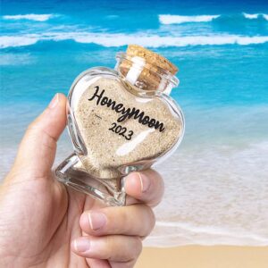 TUNGURIS Honeymoon Sand Keepsake Jar 2023，Bridal Shower Gift, Wedding Gift, Engagement Gift, Honeymoon Gift, Travel Gift for Couples, Newlywed, Fiance(Gift Box Includes) - 40ml Glass