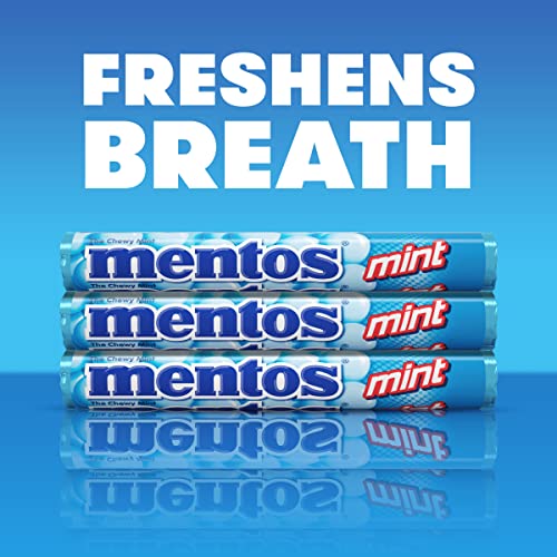 Mentos Chewy Mint Candy Roll, Mint, Non Melting, Party, 14 Count (Pack of 15) - Packaging May Vary