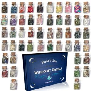 spell crystals in bottles | crystals for witchcraft | mini crystals for spell jars (50 bottle set)