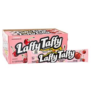 laffy taffy cherry cereza, 1.5 oz, 24 count (sugar candy – regular size)