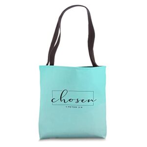 chosen christian gift for women faith jesus religious church tote bag