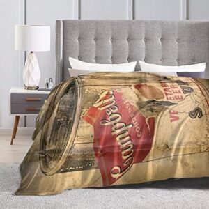 Campbell Soup Art Flannel Fleece Blanket Ultra Soft Warm Throw Lightweight Blanket Micro Fleece Blanket Home for Bed Couch Living Room All Seasons 80"x60"