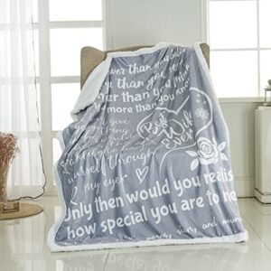 wife happy anniversary blanket gifts – luxurious throw blankets with loving messages for birthday gift for her | snuggly soft wife blanket from husband for valentine’s day wife gifts | 50″ x 60″
