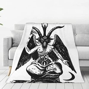 satanic ritual demon devil wicca wiccan pagan baphomet full fleece throw cloak wearable blanket flannel fluffy comforter quilt nursery bedroom bedding king size plush soft cozy air conditioner blanket