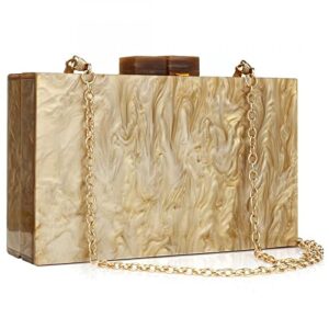 women evening clutch bags acrylic box envelope purse handbags lady party wedding banquet bag shoulder bag (gold)
