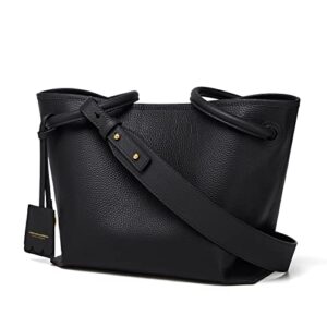 cnoles tote bag for women leather purses and handbags ladies top handle large soft shoulder satchel hobo crossbody bucket bags black
