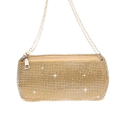 Rkrouco Rhinestone Purse Sparkly Bag Diamond Purses for Women Evening Prom Rhinestone Handbag Hobo Bag-Gold