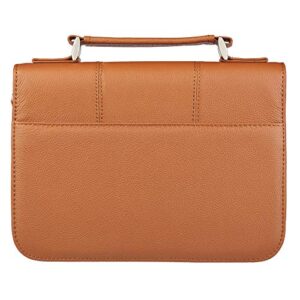 Faith Full Grain Leather Bible Book Cover in Saddle Tan, Large