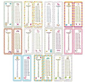 creanoso skip counting chart bookmark cards – llama theme (6-set x 11 cards) – stocking stuffers gifts page clippers corporate giveaways